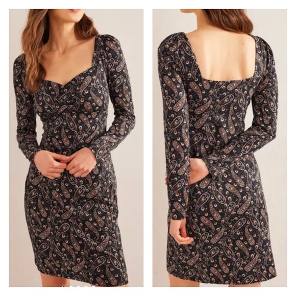Boden Dresses & Skirts - BODEN Sweetheart Neckline Paisley Mini Dress 12R NWT